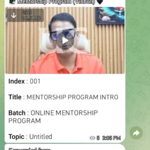 Mentorship Program – Vinbull Course
