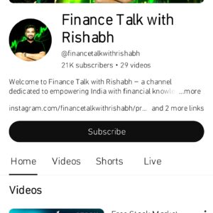 Finance stock with Rishabh 6 Months Indicator Subscription course