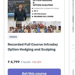 Recorded full course intraday option Hedging and scalping red with Vikas