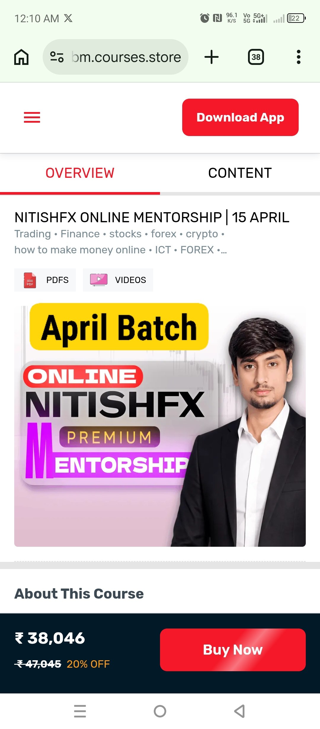 April Batch Online Nitish fx premium mentorship 2026